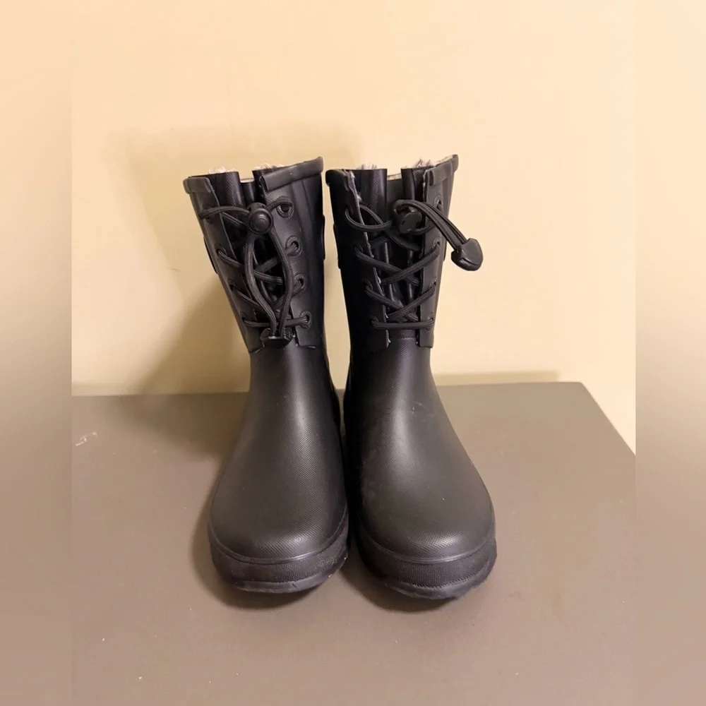 Youth Girls Bogs Amanda II Lined Waterproof Laced Rain Boots